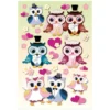 3-D Stickerbogen, Eulen 4, 12,5 x 18,5 cm