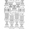 3-D Sticker "Deluxe Amphoren & Säulen", verschiedene Größen, selbstklebend, silber