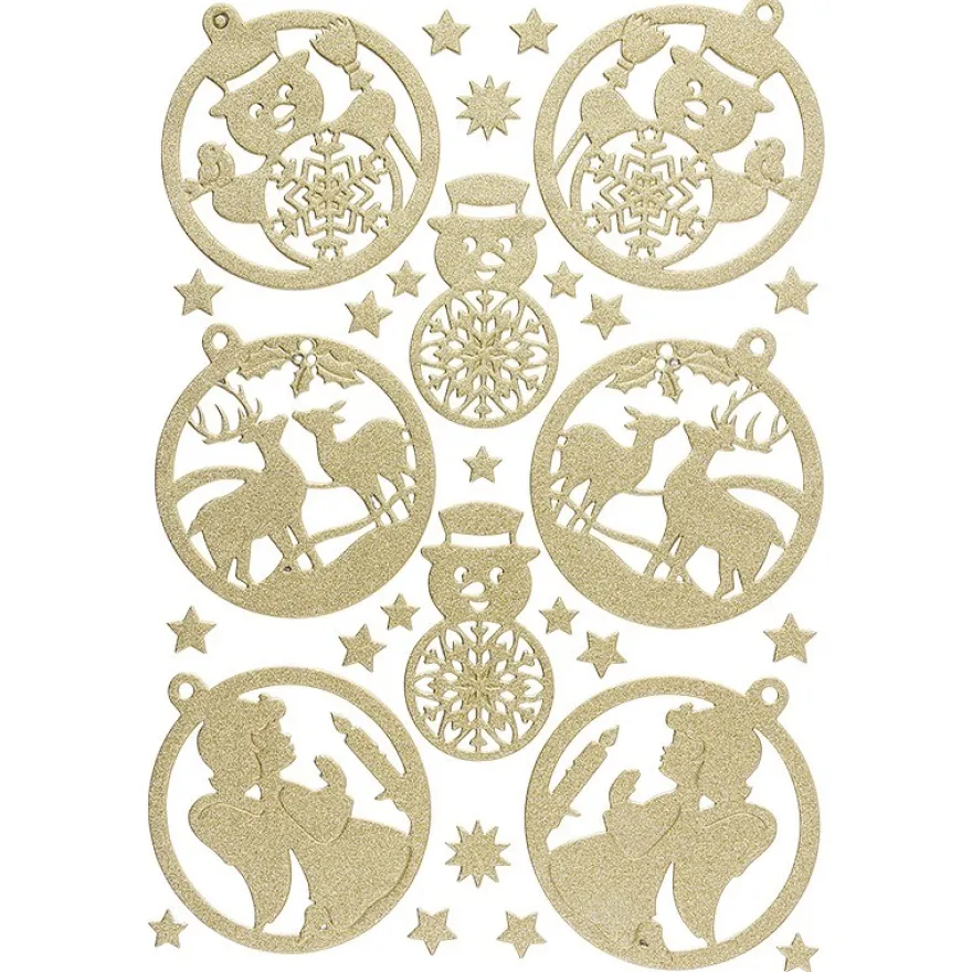 3-D Sticker, Deluxe Anhänger, verschiedene Größen, selbstklebend, gold