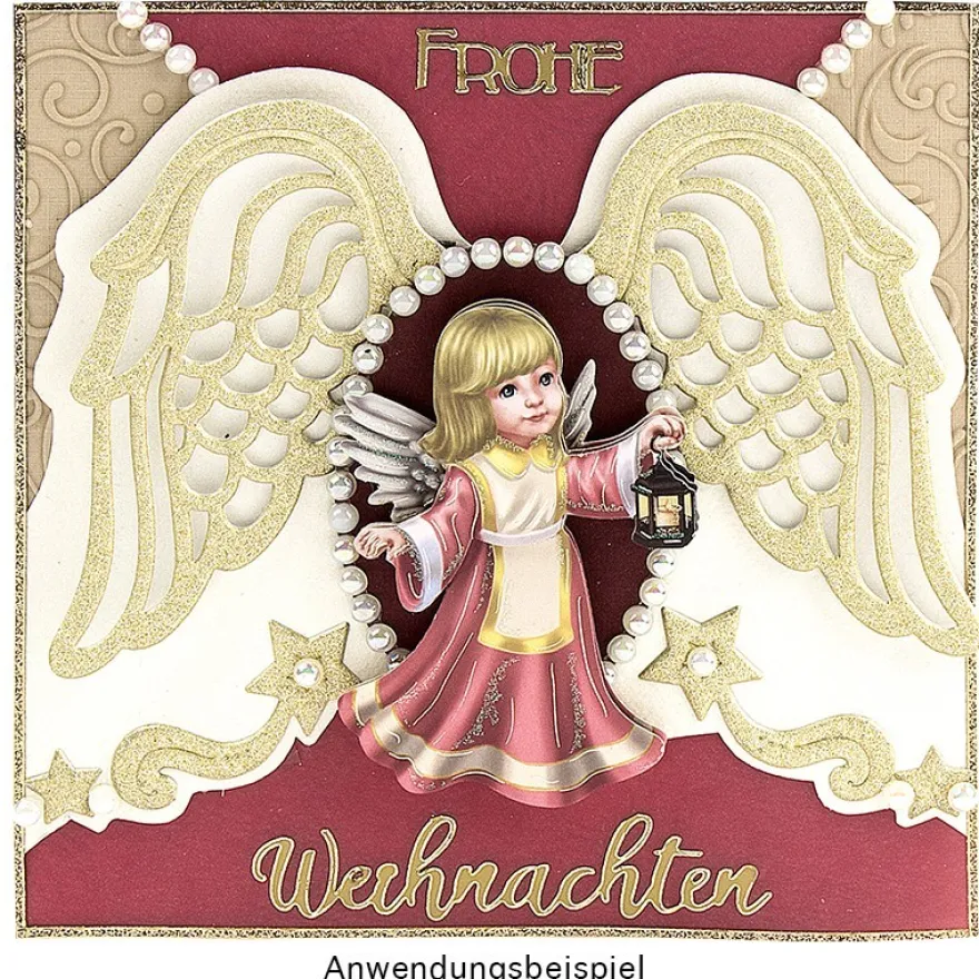 3-D Sticker, Deluxe Engelsflügel, verschiedene Größen, selbstklebend, gold