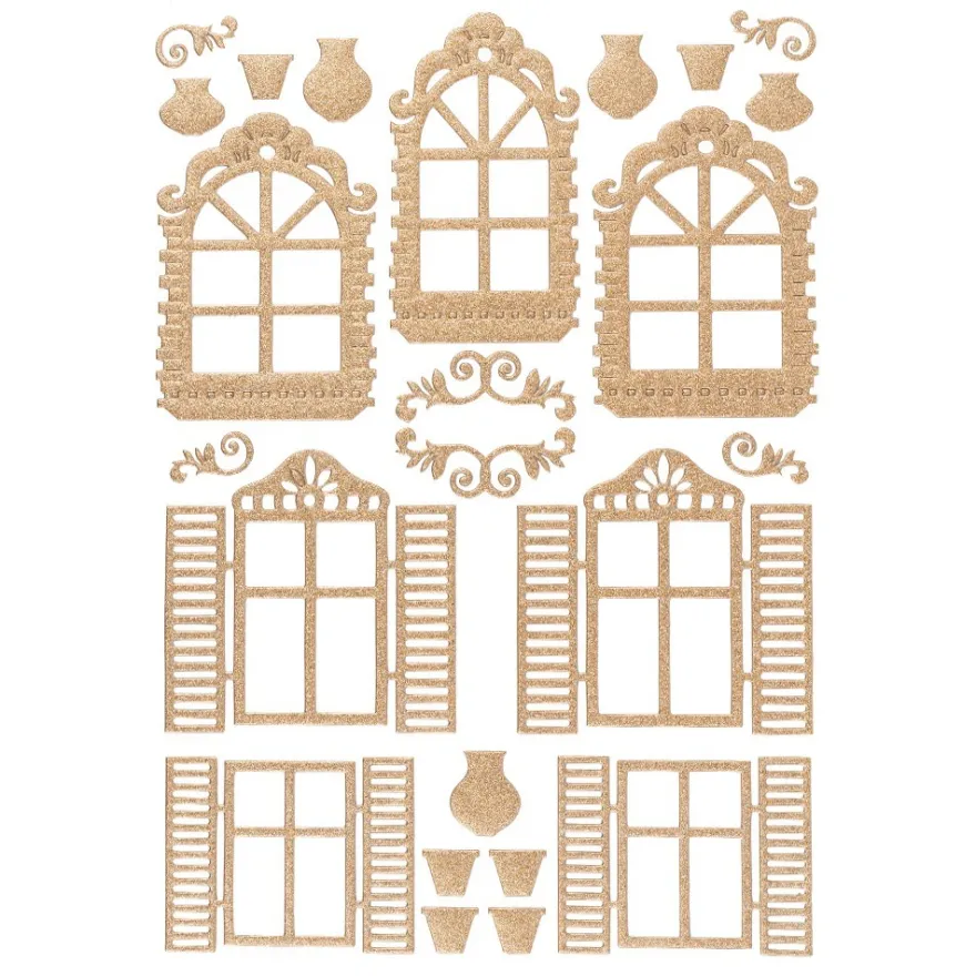 3-D Sticker, Deluxe Fenster, selbstklebend, hellbraun