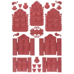 3-D Sticker "Deluxe Fenster", verschiedene Größen, selbstklebend, rot