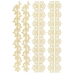 3-D Sticker Deluxe, Florale Bordüren 1, 21cm x 30cm, gold, selbstklebend