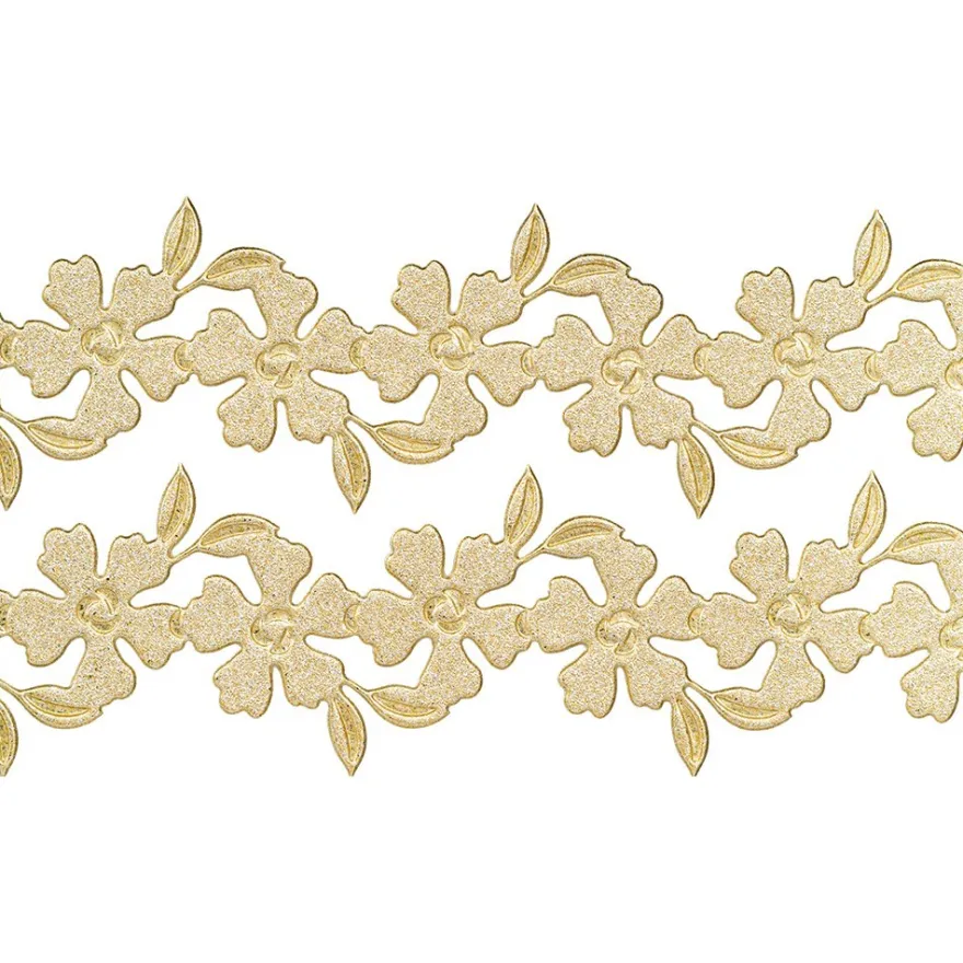 3-D Sticker Deluxe, Florale Bordüren 1, 21cm x 30cm, gold, selbstklebend