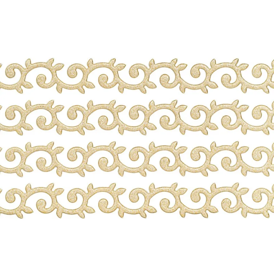 3-D Sticker Deluxe, Florale Bordüren 2, 21cm x 30cm, gold, selbstklebend