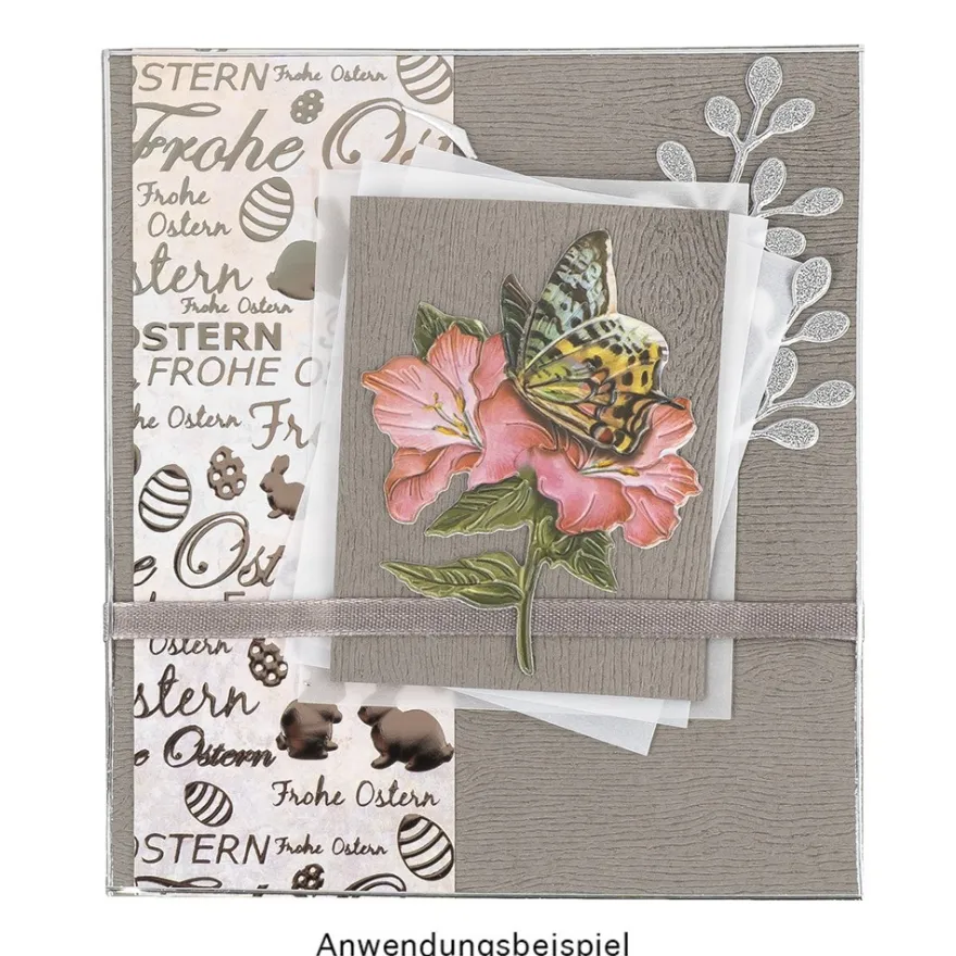 3-D Sticker Deluxe, Florale Elemente 1, 21cm x 30cm, silber, selbstklebend