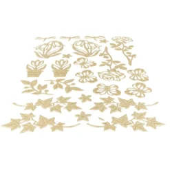 3-D Sticker Deluxe, Florale Elemente 2, 21cm x 30cm, gold, selbstklebend