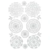 3-D Sticker Deluxe, Florale Ornamente, 21cm x 30cm, silber, selbstklebend