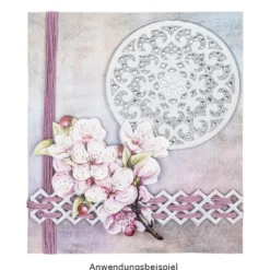 3-D Sticker Deluxe, Florale Ornamente, 21cm x 30cm, silber, selbstklebend