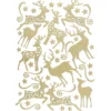 3-D Sticker, Deluxe Hirsche, verschiedene Größen, selbstklebend, gold