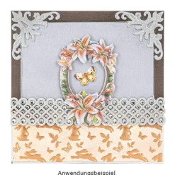 3-D Sticker Deluxe, Ornamentik Bordüren 1, 21cm x 30cm, silber, selbstklebend