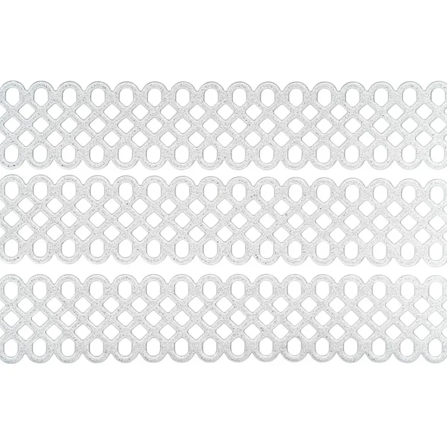 3-D Sticker Deluxe, Ornamentik Bordüren 1, 21cm x 30cm, silber, selbstklebend