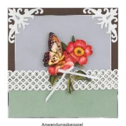 3-D Sticker Deluxe, Ornamentik Ecken, 21cm x 30cm, silber, selbstklebend