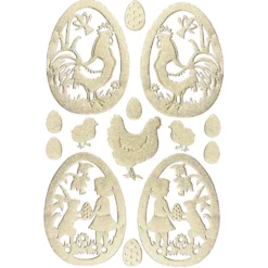 3-D Sticker, Deluxe Ostereier, selbstklebend, gold