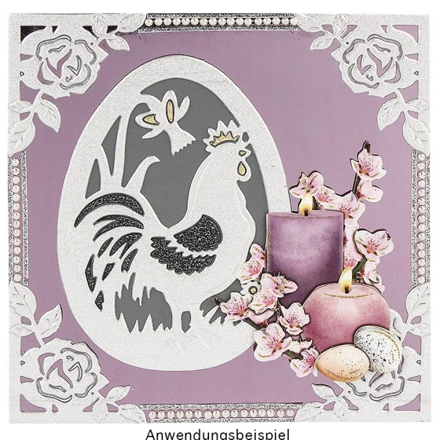 3-D Sticker, Deluxe Ostereier, selbstklebend, silber