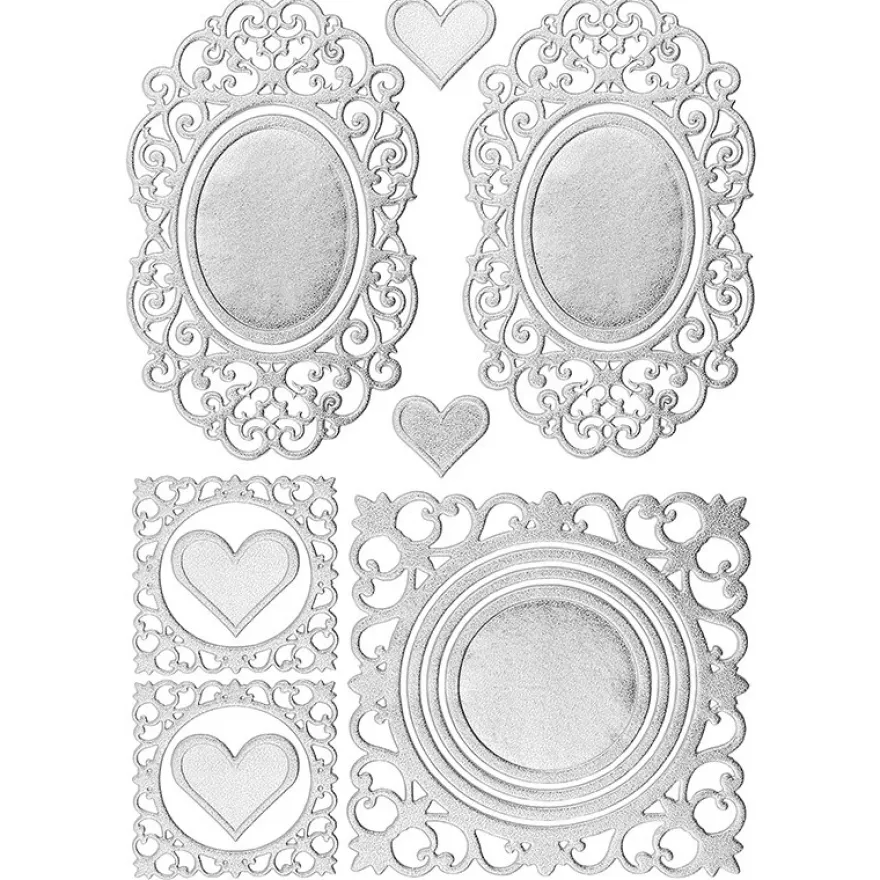 3-D Sticker, Deluxe Rahmen 3, selbstklebend, silber