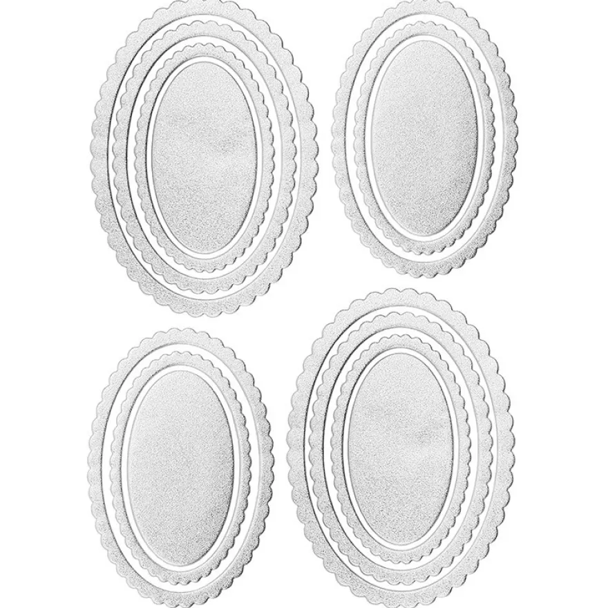 3-D Sticker, Deluxe Rahmen 4, selbstklebend, silber
