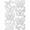 3-D Sticker, Deluxe Schmetterlinge, selbstklebend, silber