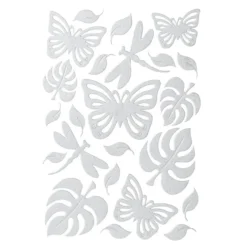 3-D Sticker "Deluxe Schmetterlinge & Libellen", verschiedene Größen, selbstklebend, silber