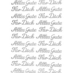 3-D Sticker "Deluxe Schriften", verschiedene Größen, selbstklebend, silber