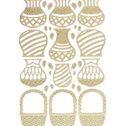 3-D Sticker "Deluxe Vasen & Körbe", verschiedene Größen, selbstklebend, gold