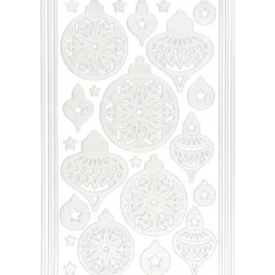 3-D Sticker, Deluxe Weihnachtskugeln,verschiedene Größen, selbstklebend, weiß