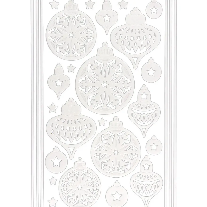 3-D Sticker, Deluxe Weihnachtskugeln,verschiedene Größen, selbstklebend, weiß