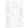 3-D Sticker Deluxe, Zur Hochzeit, selbstklebend, weiß