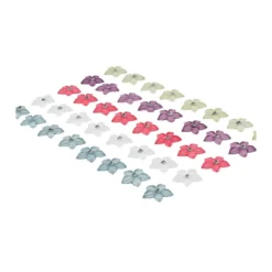 3-D Sticker, Schmuck-Blüten 2, 10cm x 15cm, 40 Blüten in 5 versch. Farben, selbstklebend, 40 Stück
