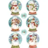 3-D Sticker, Schneekugeln, 14cm x 21cm, mit Bolblister und Schneeflocken
