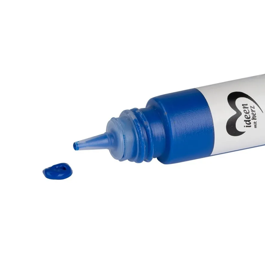 3-D Textilfarbe, 24 Tuben mit je 30ml, verschiedene Farben, inkl. 2 Pinsel