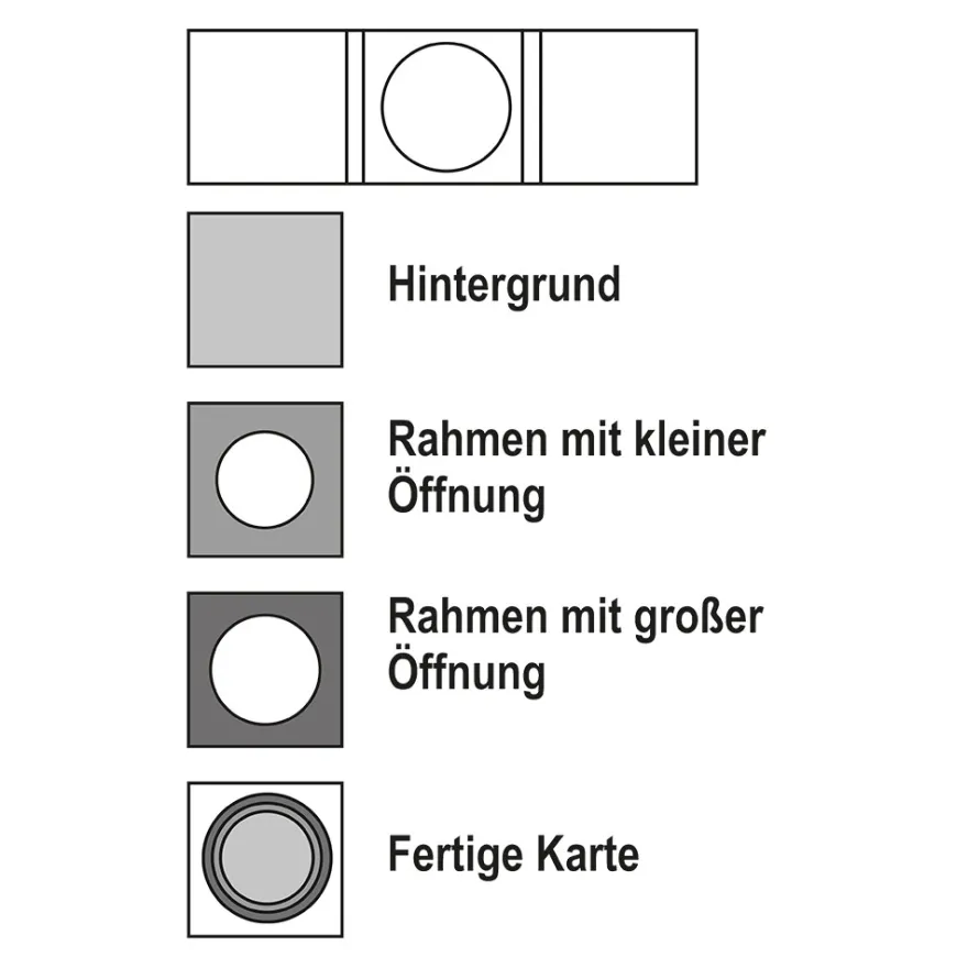 3-D Tunnelkarten & Umschläge, Sortierung 2, 16cm x 16cm, 30-teilig, 5 Stück