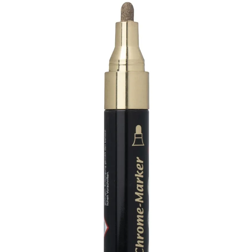 Duo-Chrome-Marker, mit je zwei verschiedenen Stiftspitzen, hochpigmentiert, gold, 2 Stück