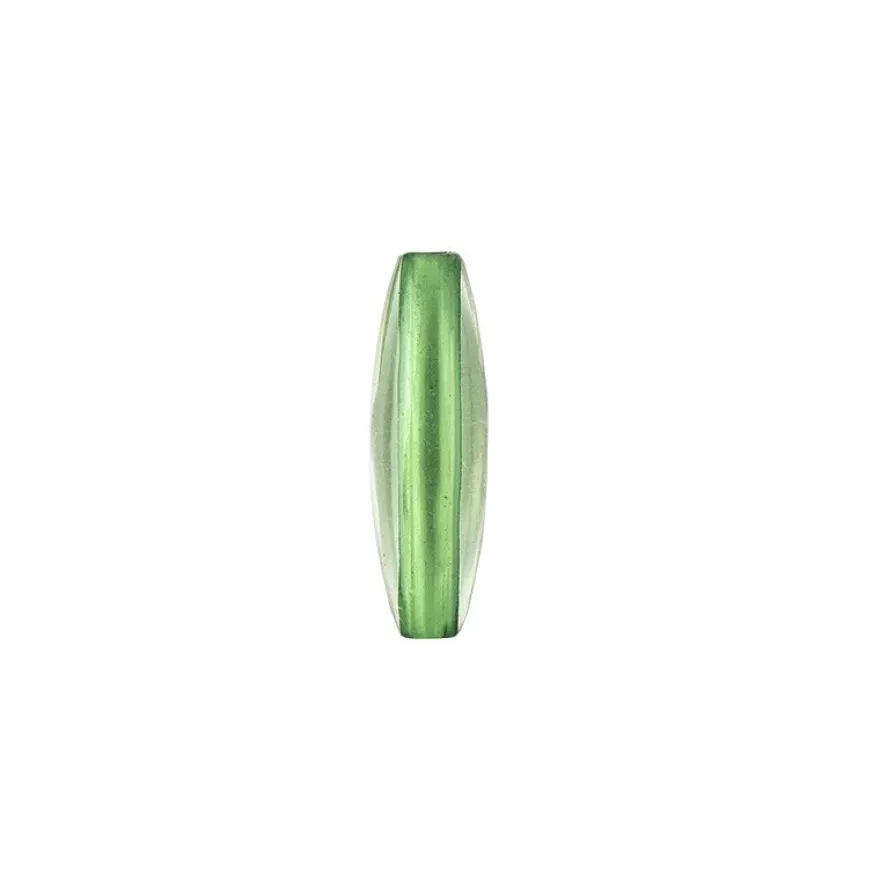 Duo-Color-Perlen, länglich, 0,6cm x 1,9cm, transparent/grün, 20 Stück