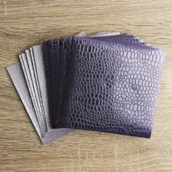 DuoDesign Faltfolien, Kroko-Optik, 10cm x 10cm, 65 Blatt, dunkelflieder