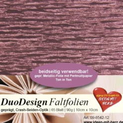 DuoDesign Faltfolien, Seiden-Optik, 10cm x 10cm, 65 Blatt, mauve