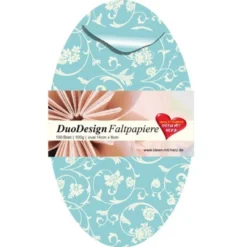 DuoDesign Faltpapier, oval, 14 x 8 cm, 100 Blatt, hellblau