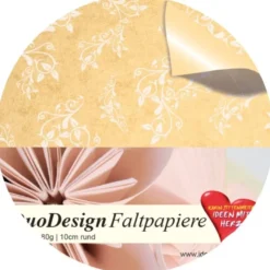 DuoDesign Faltpapier, rund, 10 cm Ø, 60 Blatt