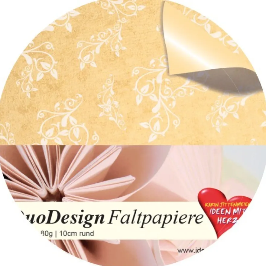 DuoDesign Faltpapier, rund, 10 cm Ø, 60 Blatt