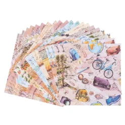 Duo-Design-Papiere, Auf Reisen 1, beidseitig bedruckt, 25cm x 25cm, 250g/m², 20 Blatt