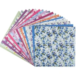 Duo-Design-Papiere, Blumen 1, beidseitig bedruckt, 25cm x 25cm, 250g/m², 20 Blatt