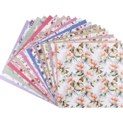 Duo-Design-Papiere, Blumen 3, beidseitig bedruckt, 25cm x 25cm, 250g/m², 20 Blatt
