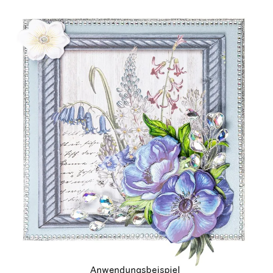 Duo-Design-Papiere, Glockenblumen 2, beidseitig bedruckt, 25cm x 25cm, 250g/m², 20 Blatt