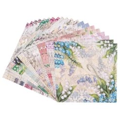 Duo-Design-Papiere, Glockenblumen 2, beidseitig bedruckt, 25cm x 25cm, 250g/m², 20 Blatt