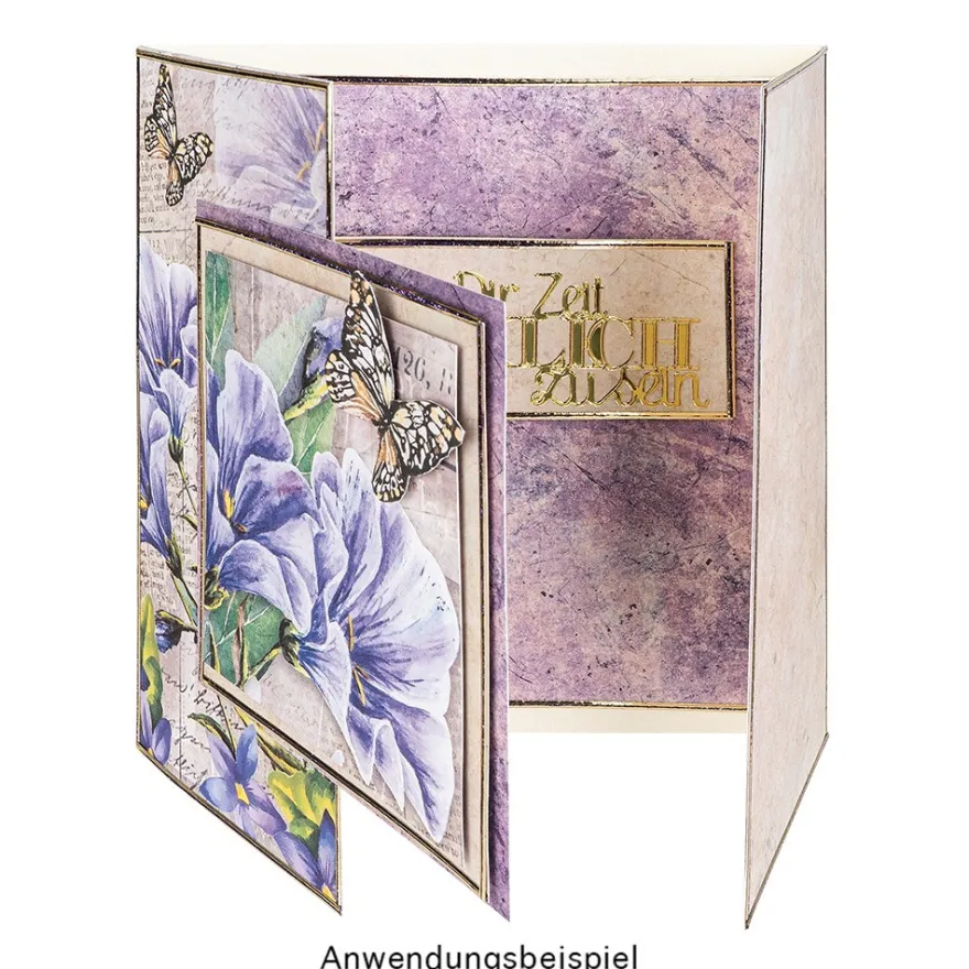 Duo-Design-Papiere, Glockenblumen 1, beidseitig bedruckt, 25cm x 25cm, 250g/m², 20 Blatt