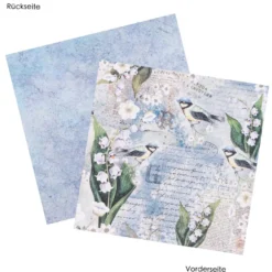 Duo-Design-Papiere, Glockenblumen 1, beidseitig bedruckt, 25cm x 25cm, 250g/m², 20 Blatt
