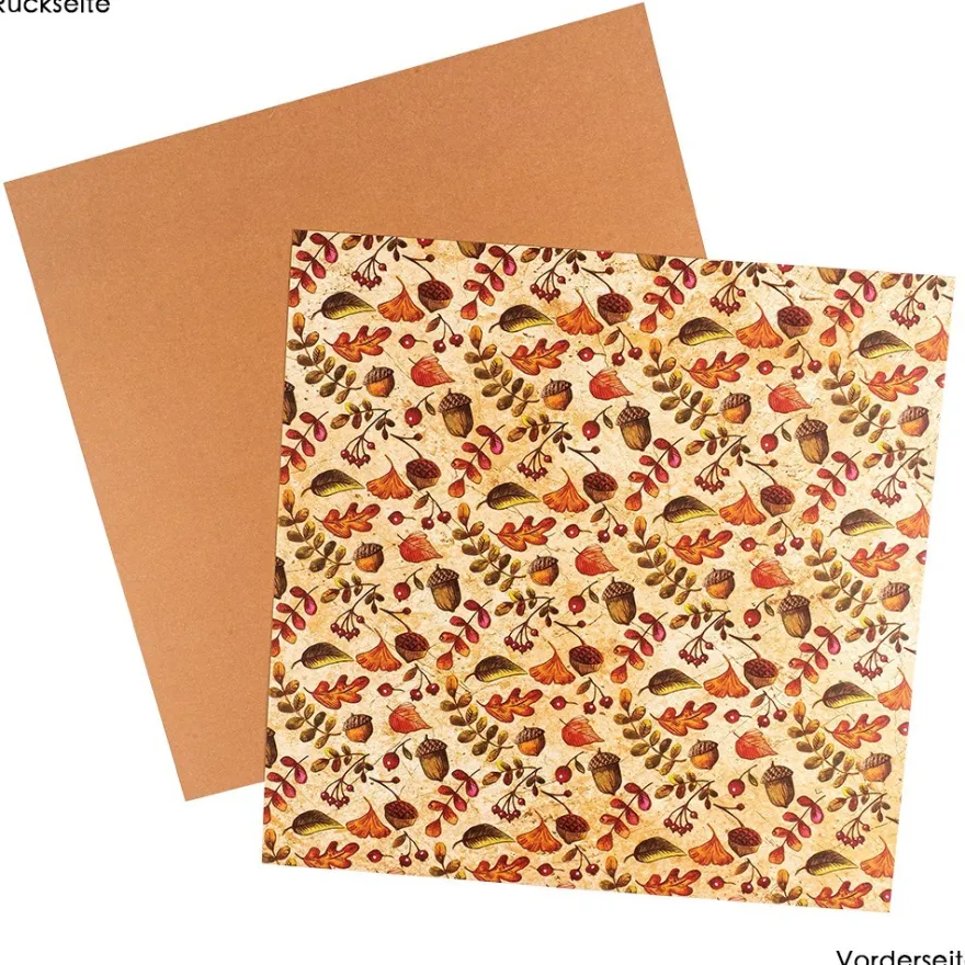 Duo-Design-Papiere, Herbst 1, beidseitig bedruckt, 25cm x 25cm, 250g/m², 20 Blatt