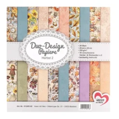 Duo-Design-Papiere, Herbst 2, beidseitig bedruckt, 25cm x 25cm, 250g/m², 20 Blatt