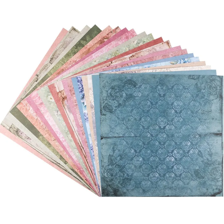 Duo-Design-Papiere, Hintergründe 2, beidseitig bedruckt, 25cm x 25cm, 250g/m², 20 Blatt