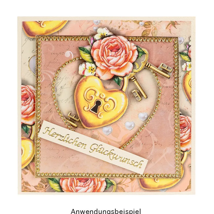 Duo-Design-Papiere, Hochzeit 1, beidseitig bedruckt, 25cm x 25cm, 250g/m², 20 Blatt